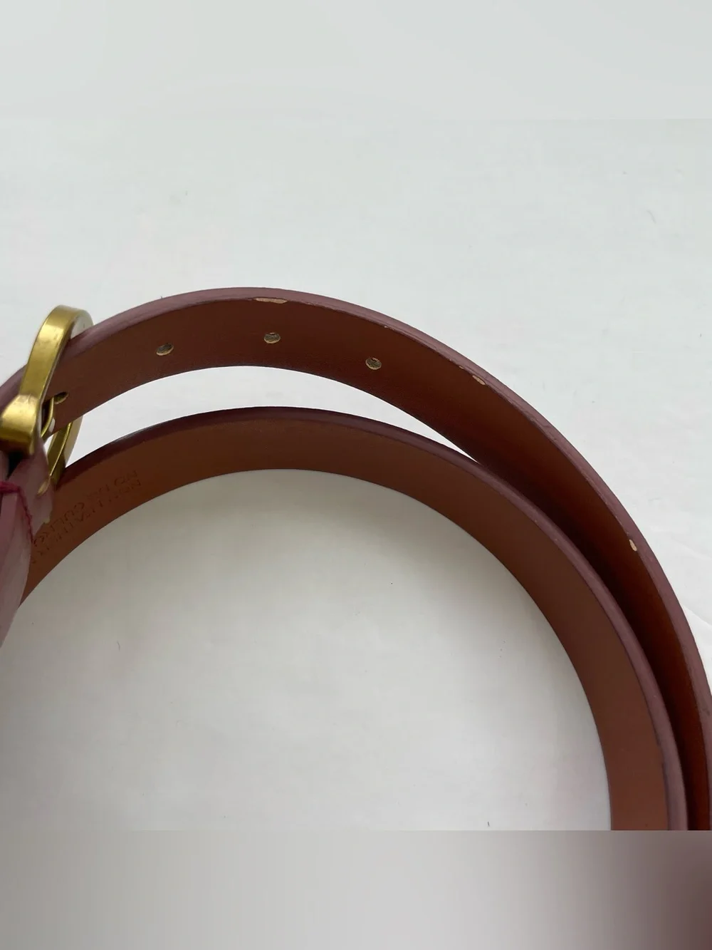 Women's Deep Berry Vegan Leather Belt with‎ Gold-Tone Buckle
